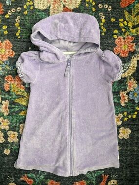 Ruffle Butts Lavender Terry Full-Zip Swim Coverup, Size 3T